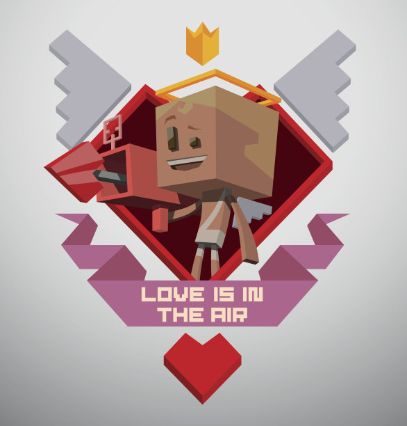 徽章立方体丘比特，与火箭筒图片下载