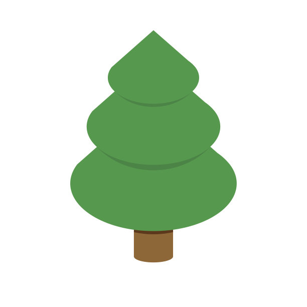 圣诞树等距造型。杉木几何假日。绿色的云杉。新年和圣诞节的插图图片下载