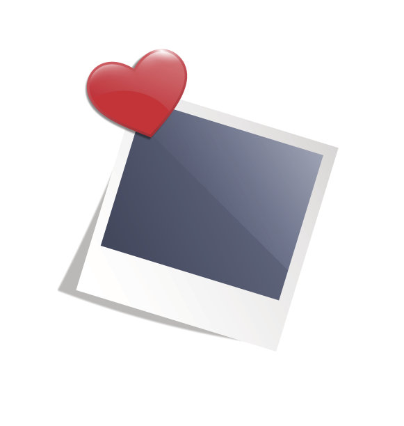 爱情相框挂在墙上用红心磁铁隔离图片下载