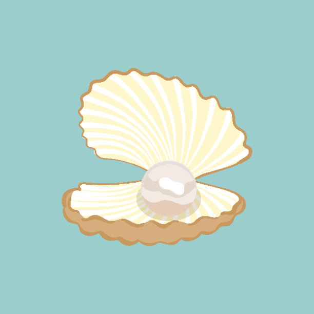 带珍珠的矢量海贝图片下载