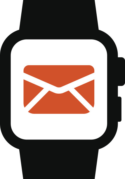 电子邮件在智能手表图标图片下载