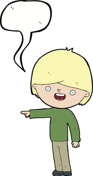 卡通人指着说话气泡图片下载