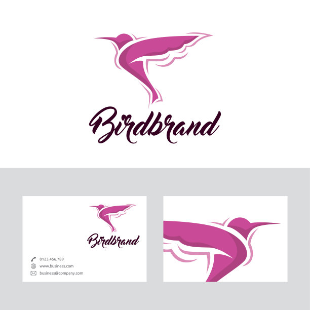 鸟品牌矢量标志与名片模板图片下载