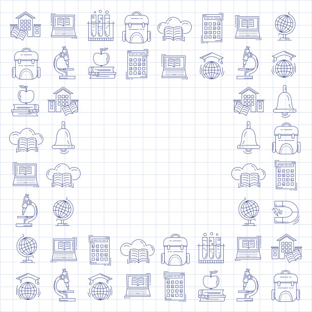 学校和教育矢量图标图片下载