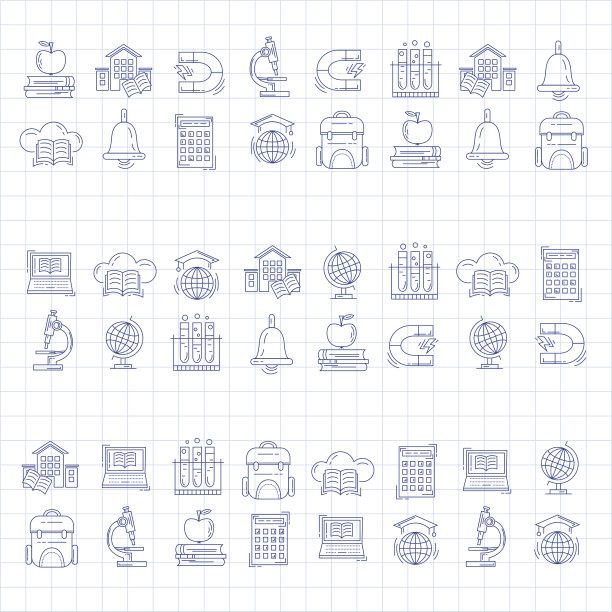 学校和教育矢量图标图片下载