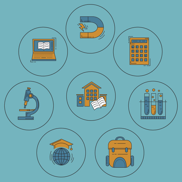 学校和教育矢量图标图片下载