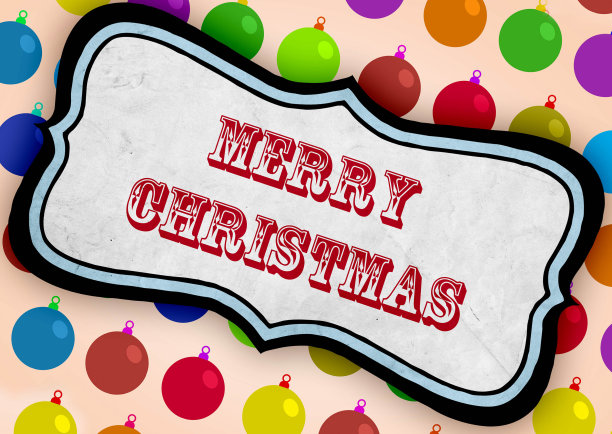 圣诞节快乐文字与装饰素材图片下载