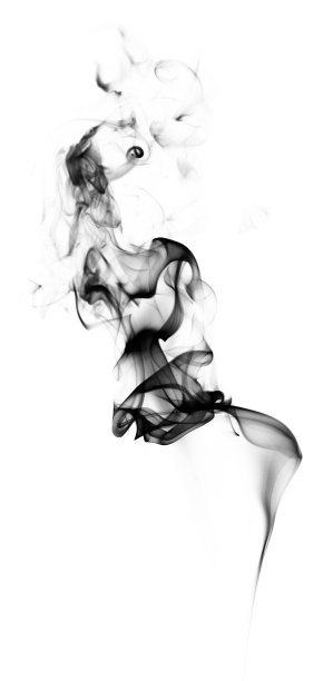 白色背景上的黑色幻想烟雾图片下载