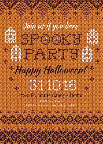手工编织的背景图案万圣节派对邀请图片下载