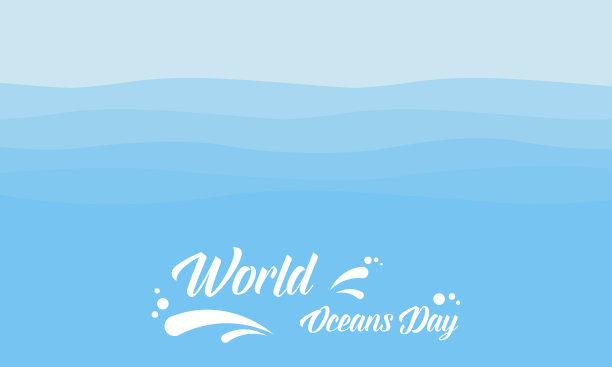 世界海洋日以蓝色为背景风格图片下载