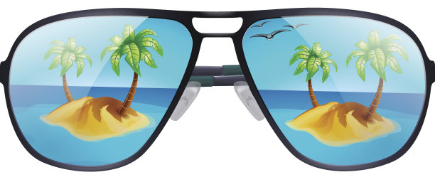 白色岛屿太阳镜图片下载