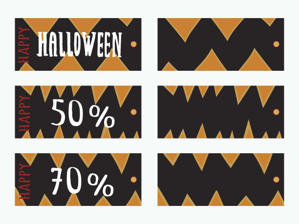 一套万圣节礼物标签图片下载