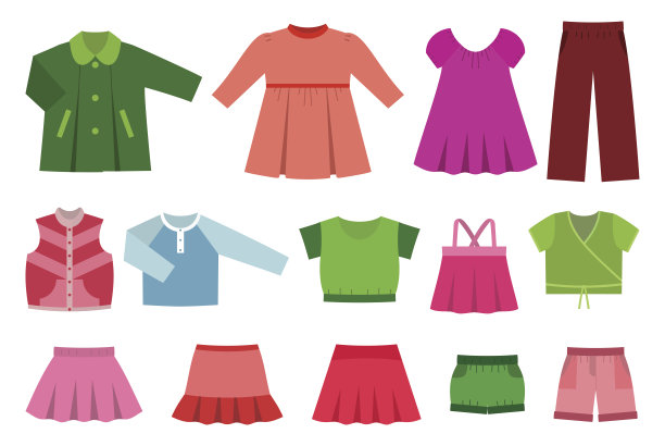 一套婴儿衣服。矢量插图。图片下载