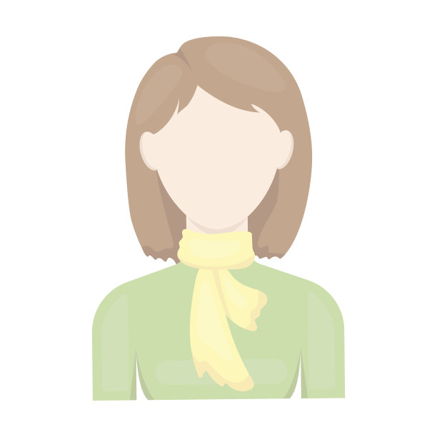 女人图标卡通。单一的化身,人图片下载