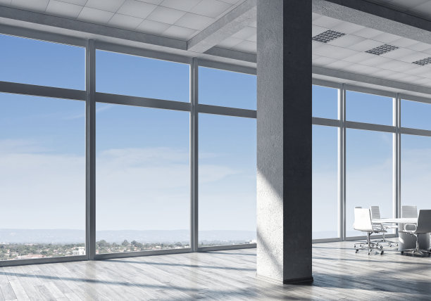 白色办公室室内设计混合媒介图片下载