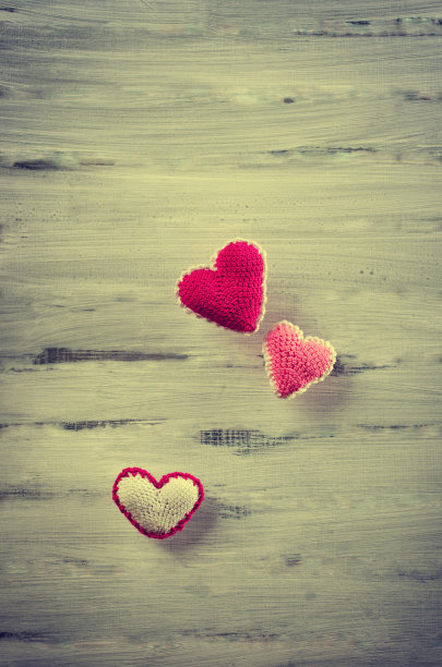 装饰的针织的心图片下载