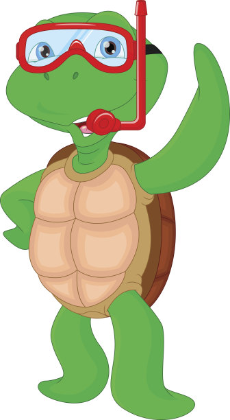 可爱的绿海龟卡通图片下载