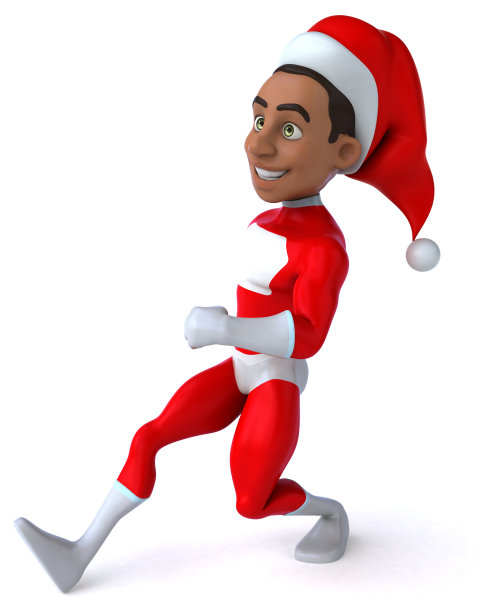 黑色的圣诞老人图片下载