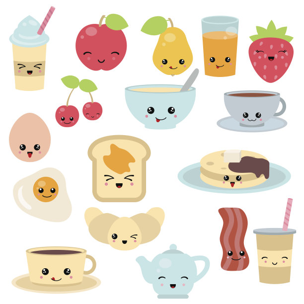 早餐食品和饮料。素材图片