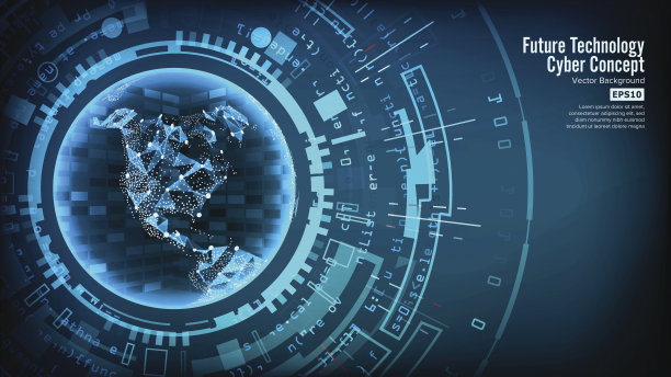 未来技术连接结构。向量抽象背景。网络空间。电子数据连接。全球系统通信素材图片