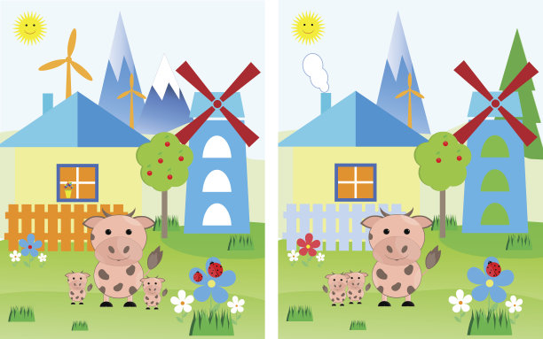 寻找差异的儿童教育游戏图片下载