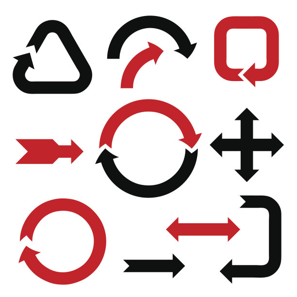 箭头符号集。孤立在白色背景上。矢量插图。图片下载