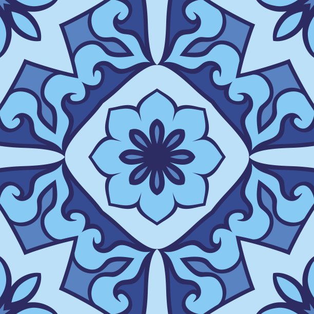 蓝色的装饰图案。图片下载