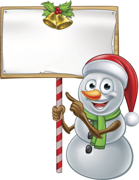 雪人举着圣诞标志图片下载