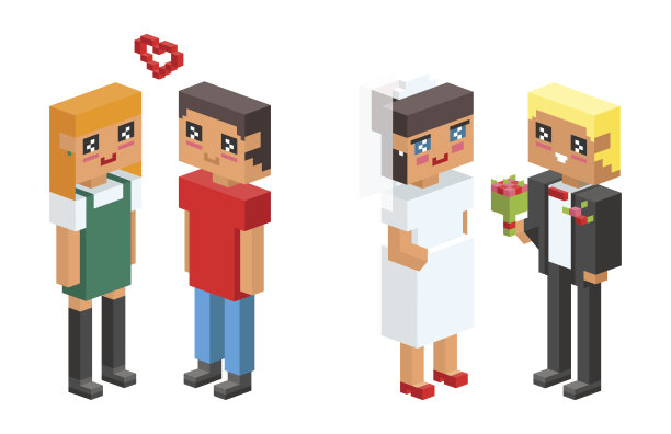 3d等角家庭夫妇孩子孩子人们概念平面图标调情爱第一次约会婚礼养育一起矢量正方形插图男人女人图片下载