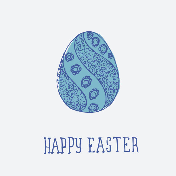 复古插画与复活节彩蛋。复活节假期邀请函设计模板。图片下载