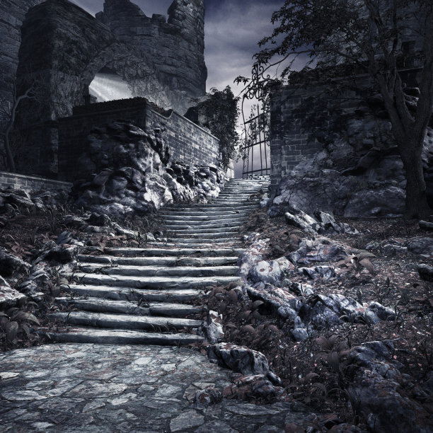 通往废塔的通道图片下载