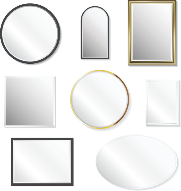 一组逼真的镜子素材图片