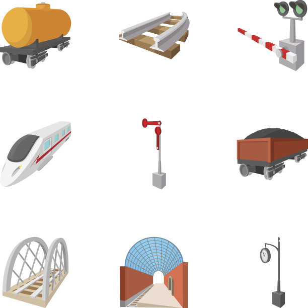 电气火车图标设置，卡通风格图片下载