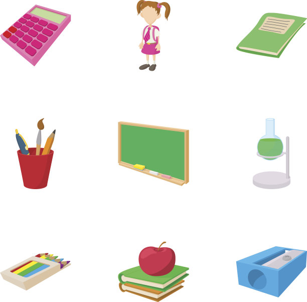 学校图标设置，卡通风格图片下载