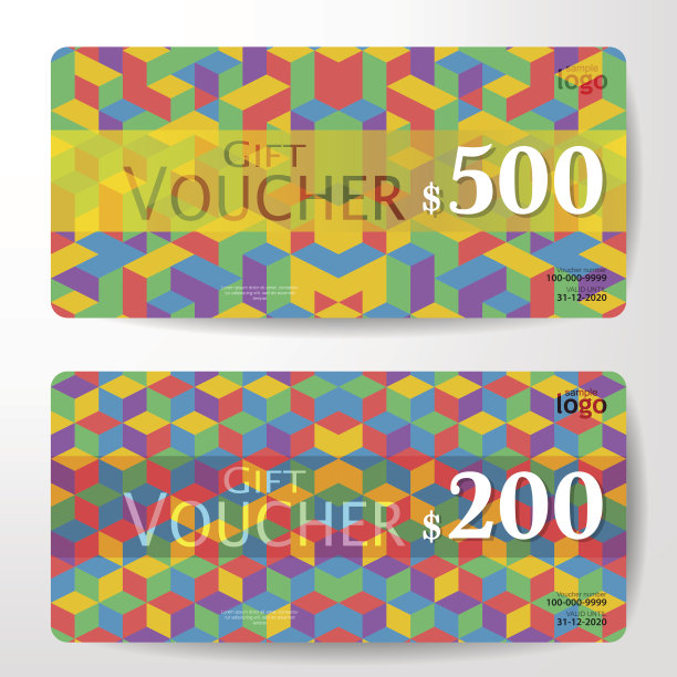 奖励礼品券模板矢量插图图片下载