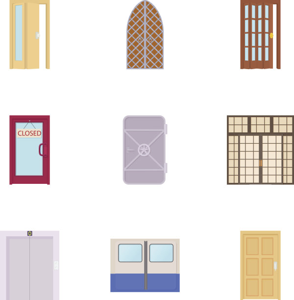 防盗门图标设置，卡通风格图片下载