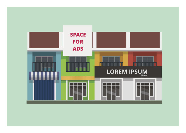 店铺房屋简单插图图片下载