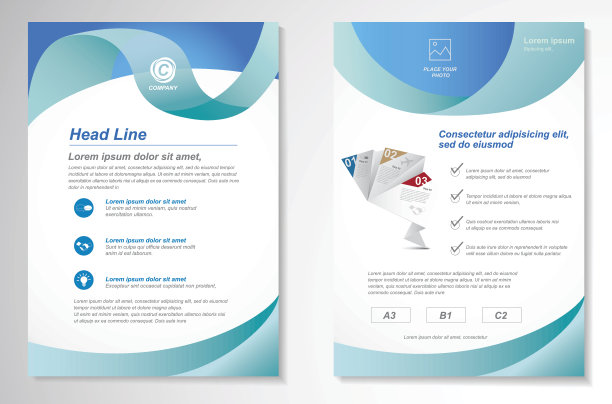 矢量宣传册传单设计布局模板素材图片
