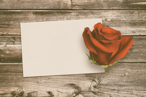 老式贺卡和玫瑰图片下载