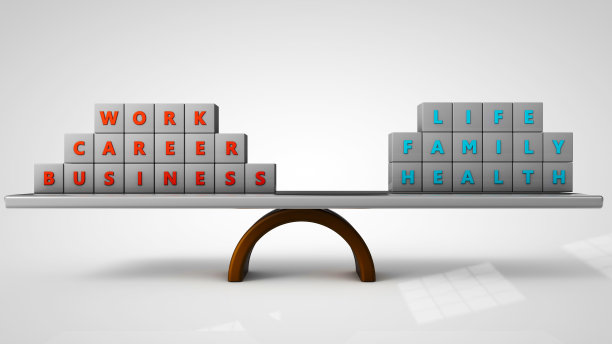 工作生活平衡概念3d渲染图片下载