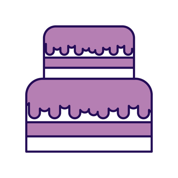 可爱的紫色生日蛋糕卡通图片下载