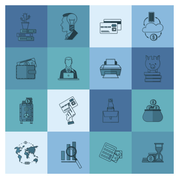 商业和金融图标集图片下载