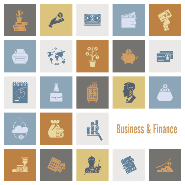 商业和金融图标集图片下载