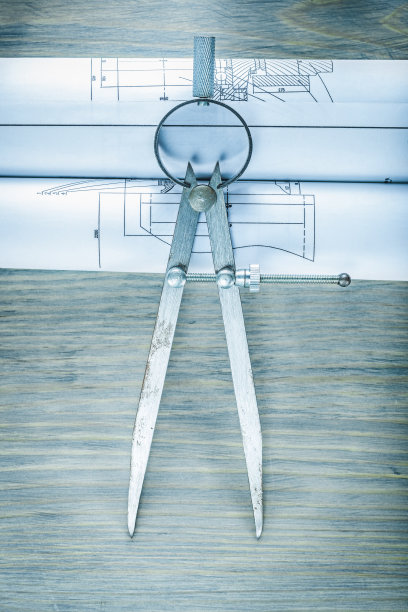 屏风工程图纸上的木板施工概念图片下载