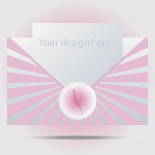 信封模板与羽毛玻璃邮票图片下载