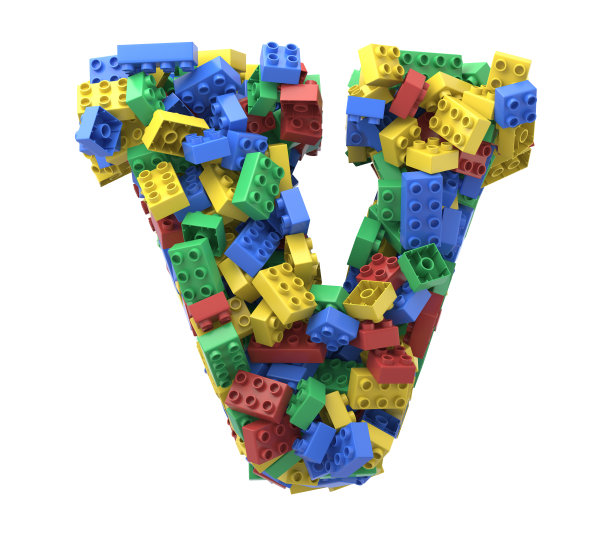 玩具彩色塑料方块字体图片下载