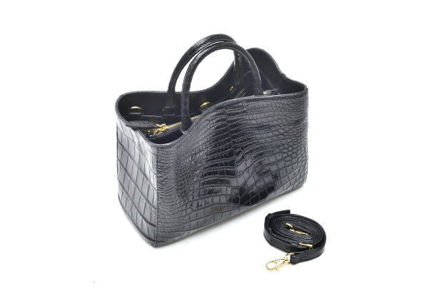 黑色真鳄鱼皮包图片下载