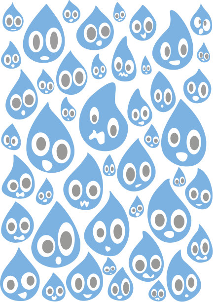 卡通雨滴与脸图片下载