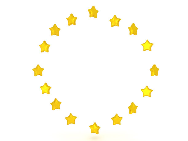 一圈闪亮的星星的3D插图图片下载