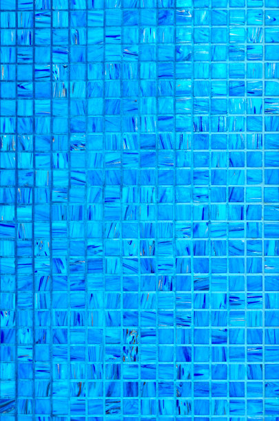 背景马赛克墙在蓝色图片下载